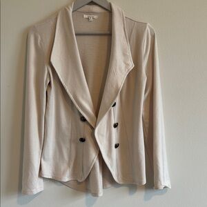Maurices Cream Blazer Relaxed Draped Lapel